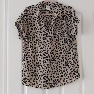 Cheetah print work blouse